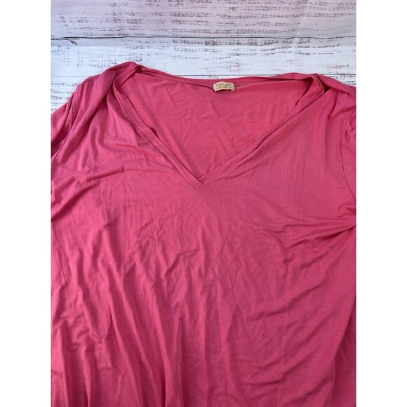 PIKO 1988 Tee Womens Red 2X Long Sleeve V-neck Pullover Bamboo Oversized - Picture 7 of 11